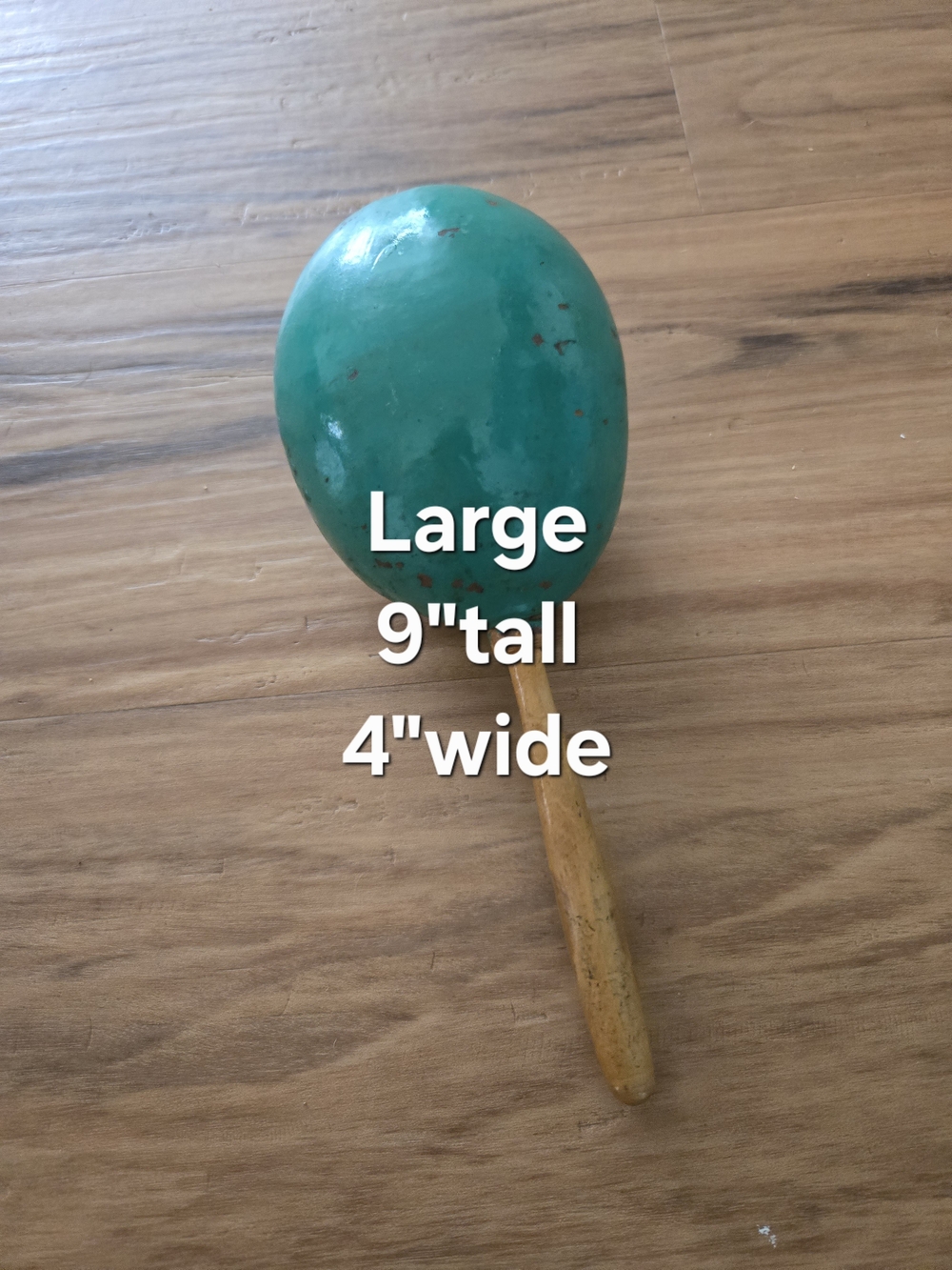 4/$15 Hand-Painted Teal Wooden Maraca Home Accents Handmade In Mexico Boho Decor - Picture 5 of 5